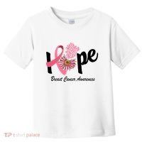 Hope Breast Cancer Awareness Flower Ribbon Toddler T-Shirt thumb 0