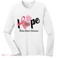 Hope Breast Cancer Awareness Flower Ribbon Women's Long Sleeve Shirt thumb 0