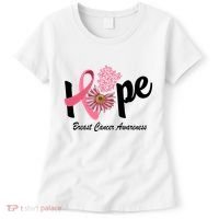 Hope Breast Cancer Awareness Flower Ribbon Women's T-Shirt thumb 0