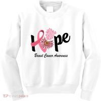 Hope Breast Cancer Awareness Flower Ribbon Kids Sweatshirt thumb 0