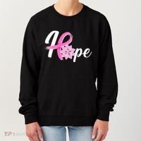 Hope Breast Cancer Awareness Ribbon Flower Women's Sweatshirt thumb 0