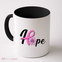 Hope Breast Cancer Awareness Ribbon Flower Coffee Mug thumb 0