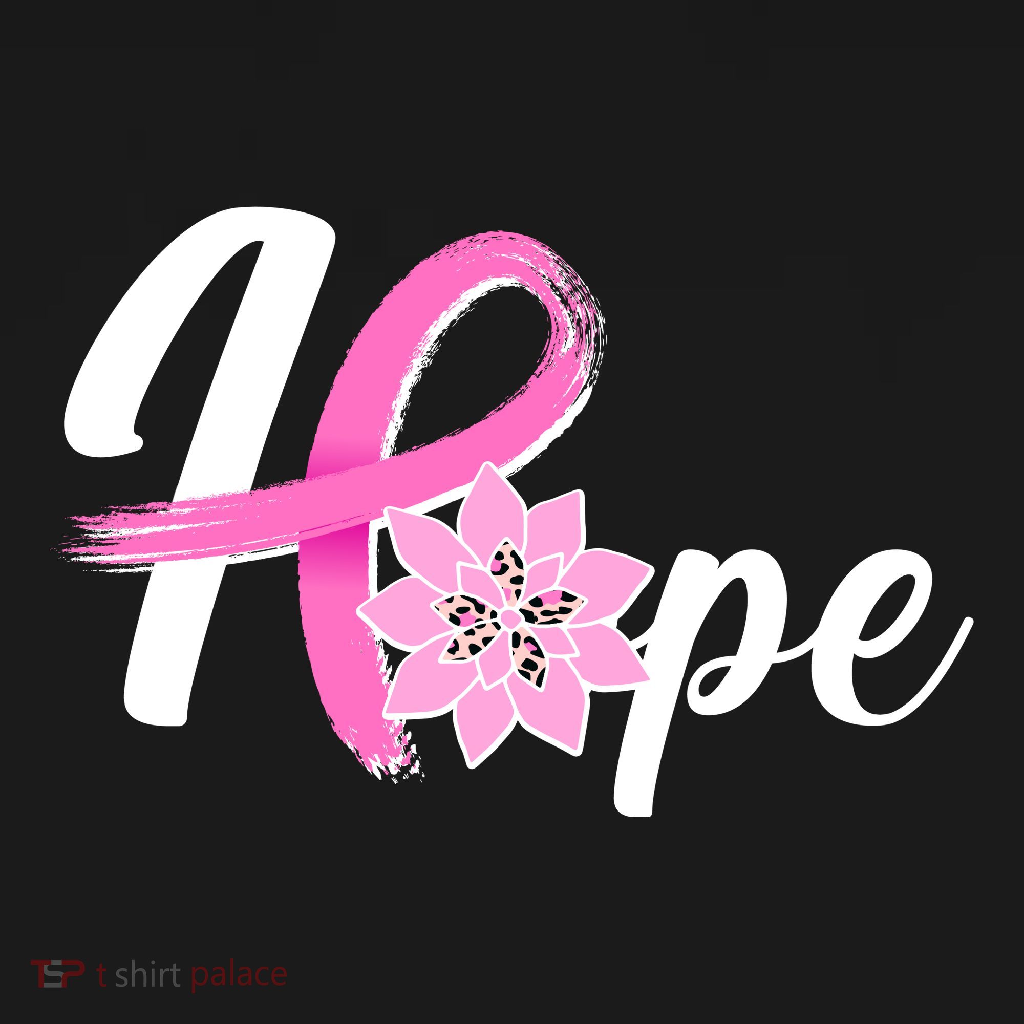 Hope Breast Cancer Awareness Ribbon Flower Polo
