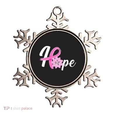 Hope Breast Cancer Awareness Ribbon Flower Ornament