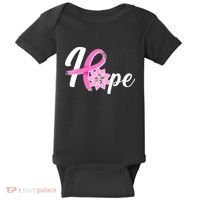 Hope Breast Cancer Awareness Ribbon Flower Baby Bodysuit thumb 0