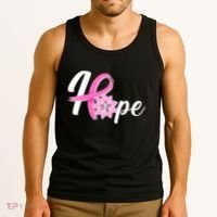 Hope Breast Cancer Awareness Ribbon Flower Tank Top thumb 3