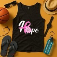 Hope Breast Cancer Awareness Ribbon Flower Tank Top thumb 4