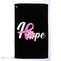 Hope Breast Cancer Awareness Ribbon Flower Golf Towel thumb 0