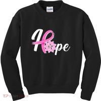 Hope Breast Cancer Awareness Ribbon Flower Kids Sweatshirt thumb 0