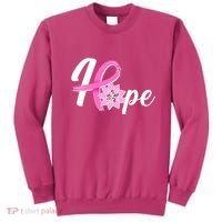 Hope Breast Cancer Awareness Ribbon Flower Sweatshirt thumb 0