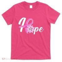 Hope Breast Cancer Awareness Ribbon Flower T-Shirt thumb 0