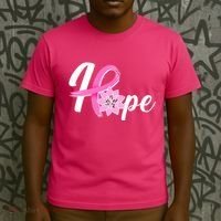 Hope Breast Cancer Awareness Ribbon Flower T-Shirt thumb 3