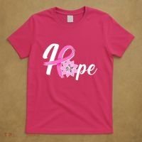 Hope Breast Cancer Awareness Ribbon Flower T-Shirt thumb 5
