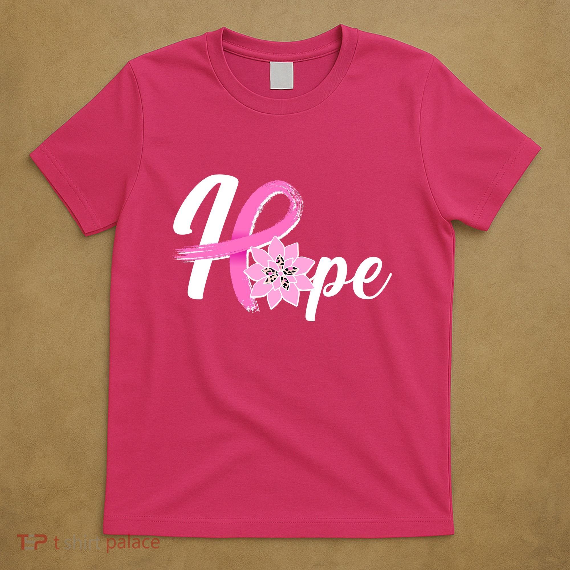 Hope Breast Cancer Awareness Ribbon Flower T-Shirt