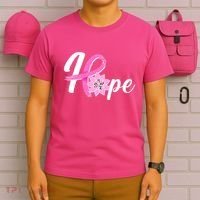 Hope Breast Cancer Awareness Ribbon Flower T-Shirt thumb 6