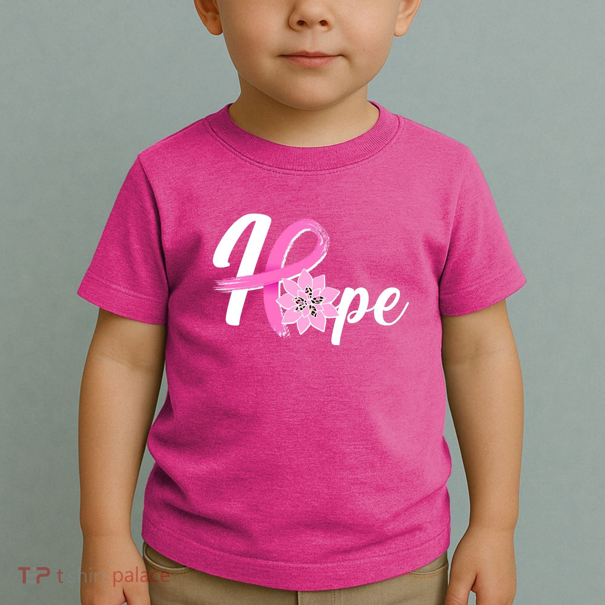 Hope Breast Cancer Awareness Ribbon Flower Toddler T-Shirt
