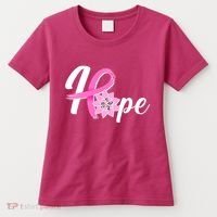Hope Breast Cancer Awareness Ribbon Flower Women's T-Shirt thumb 0