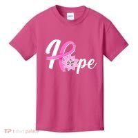 Hope Breast Cancer Awareness Ribbon Flower Kids T-Shirt thumb 0