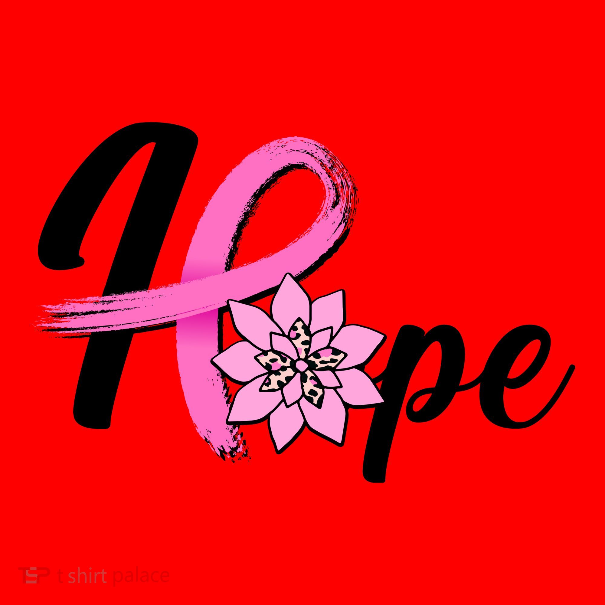 Hope Breast Cancer Awareness Ribbon Flower Santa Hat
