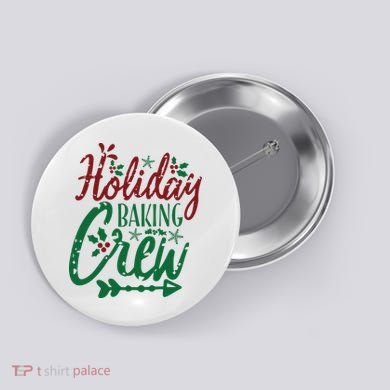 Holiday Baking Crew Button