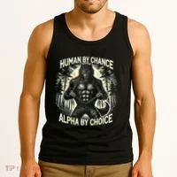 Human By Chance Alpha By Choice Alpha Wolf Tank Top thumb 3