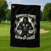 Human By Chance Alpha By Choice Alpha Wolf Golf Towel thumb 1