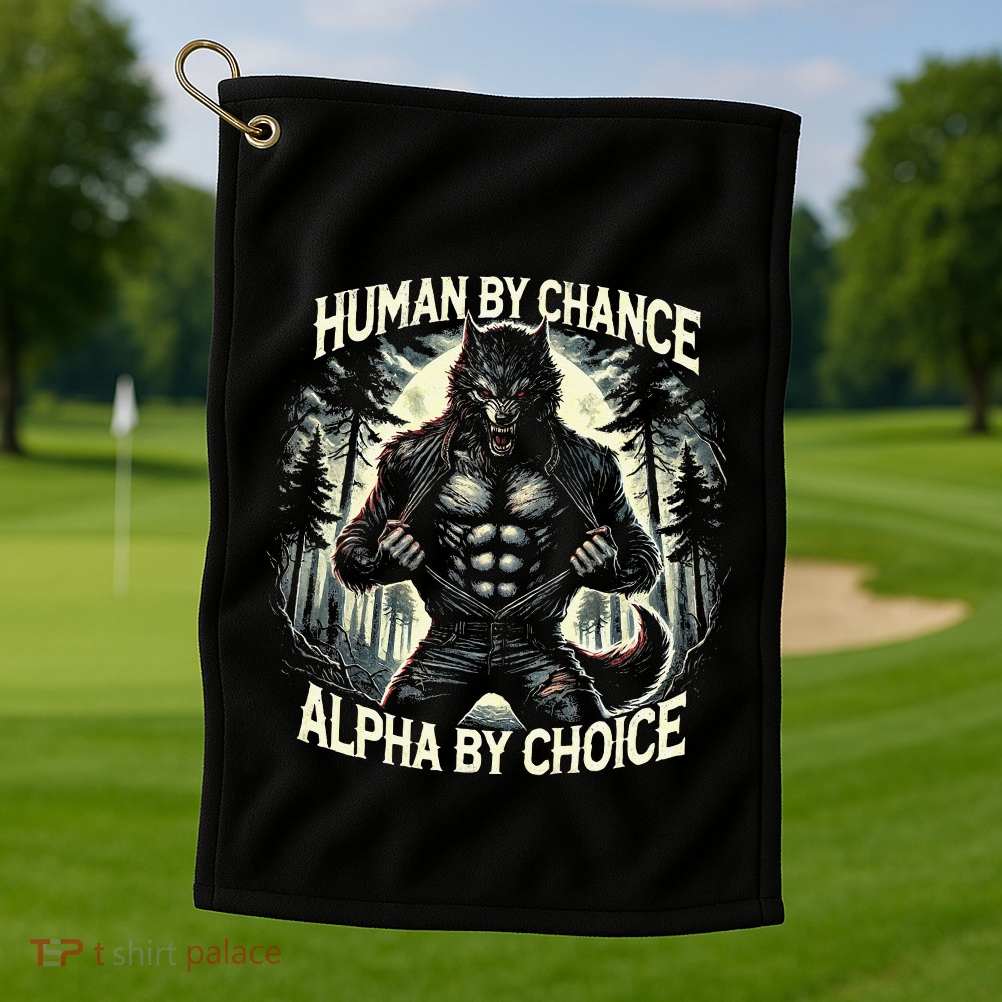 Human By Chance Alpha By Choice Alpha Wolf Golf Towel