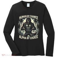 Human By Chance Alpha By Choice Alpha Wolf Women's Long Sleeve Shirt thumb 0