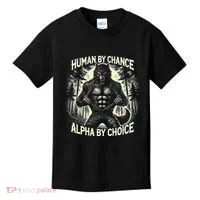 Human By Chance Alpha By Choice Alpha Wolf Kids T-Shirt thumb 0
