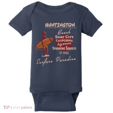 Huntington Beach California Vintage Baby Bodysuit