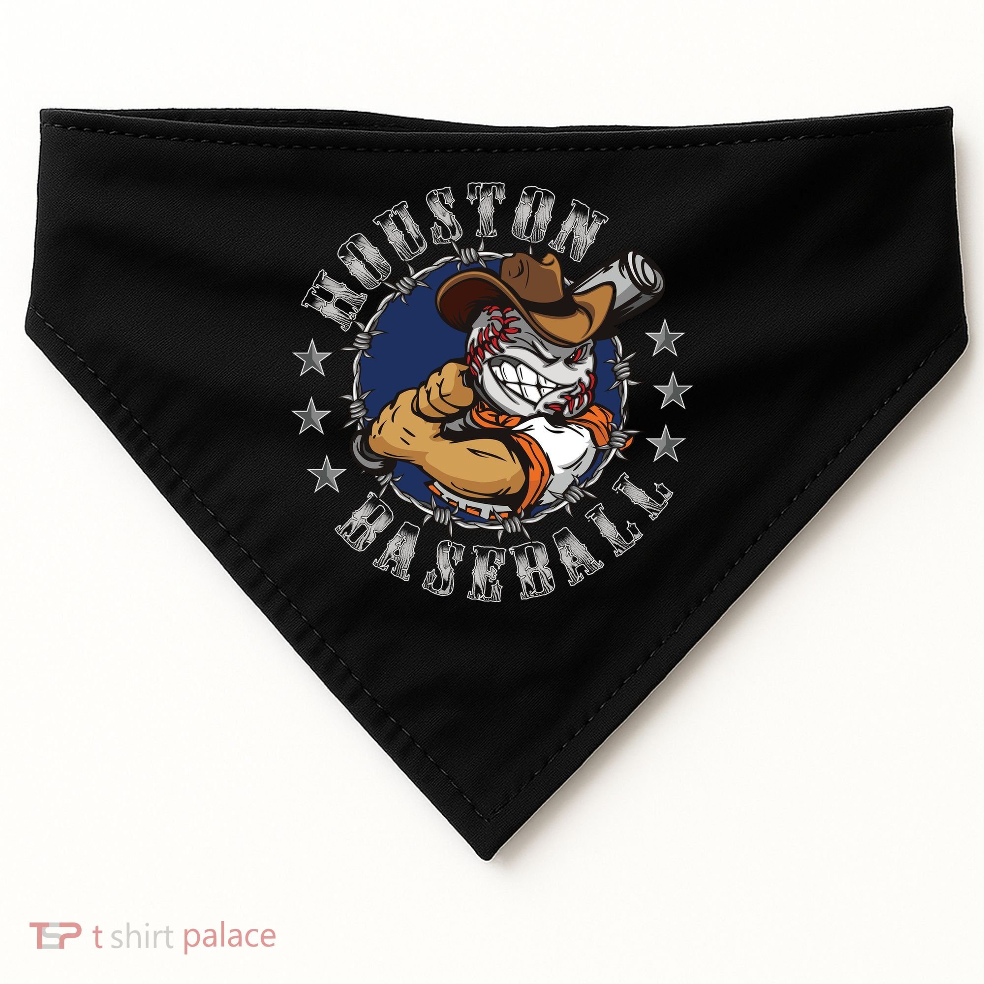 Houston Baseball Cartoon USA-Made Doggie Bandana