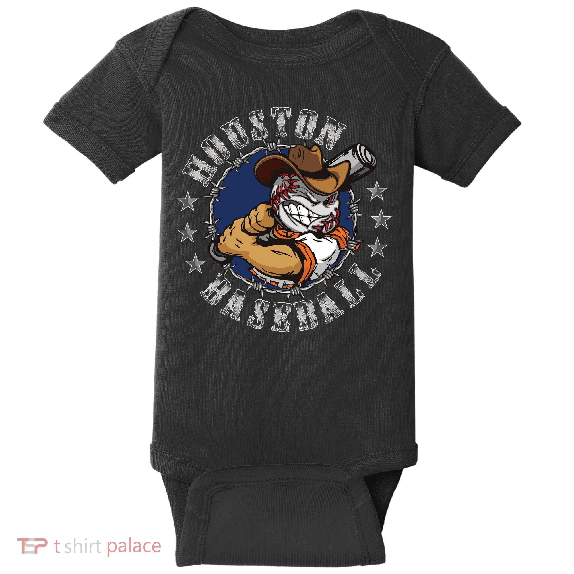 Houston Baseball Cartoon Baby Bodysuit