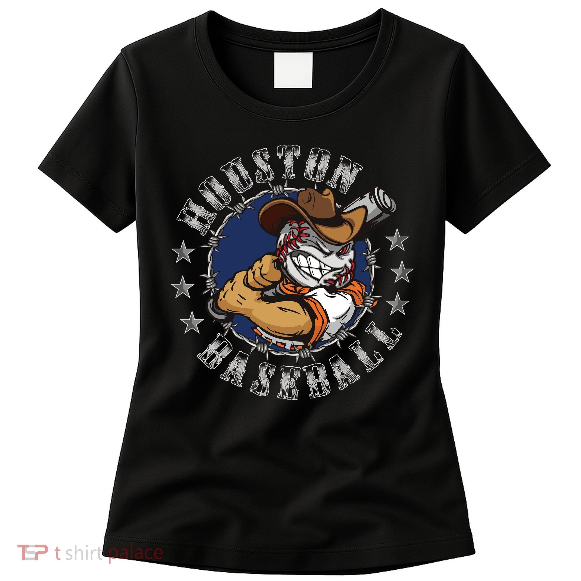 Houston Baseball Cartoon Women's T-Shirt