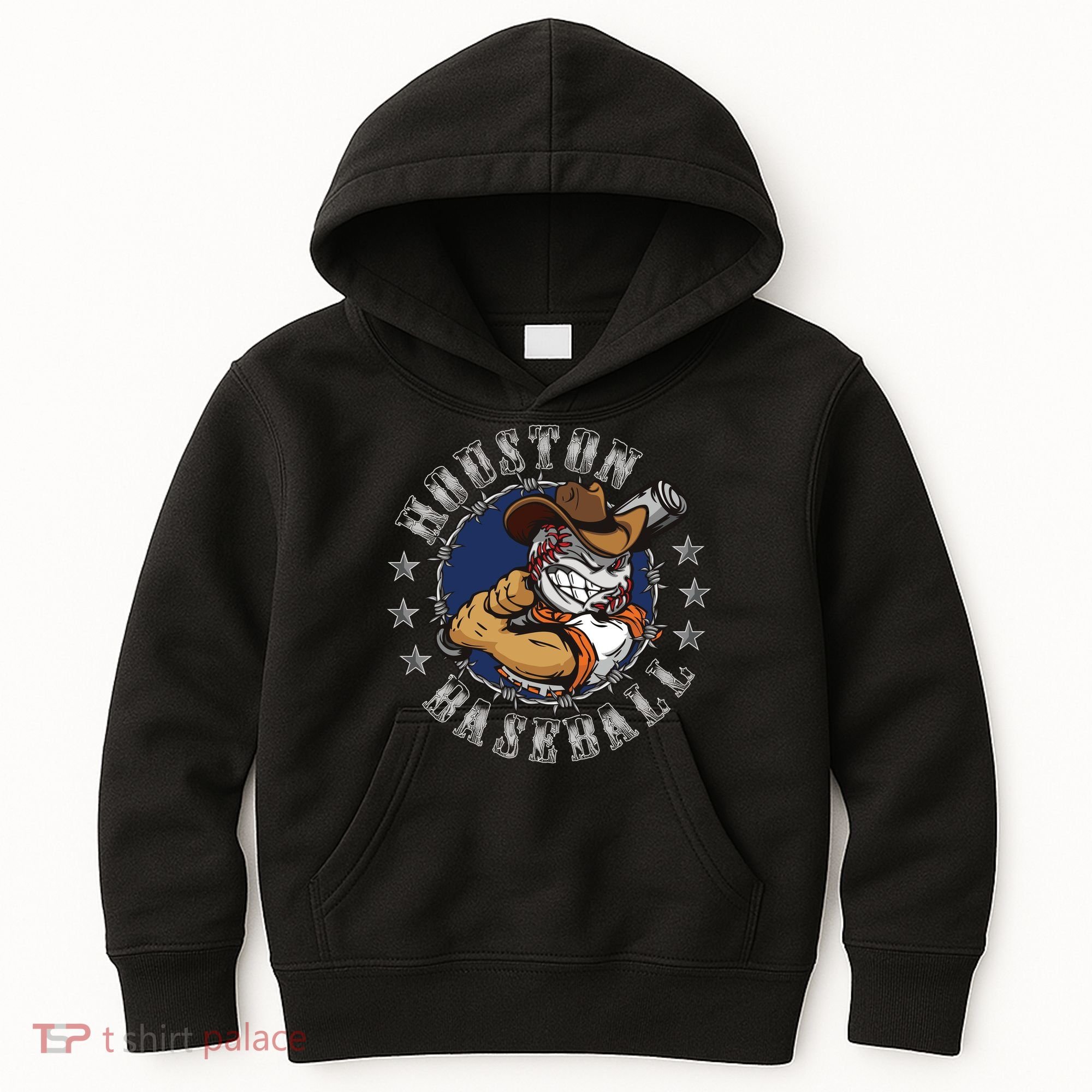 Houston Baseball Cartoon Kids Hoodie