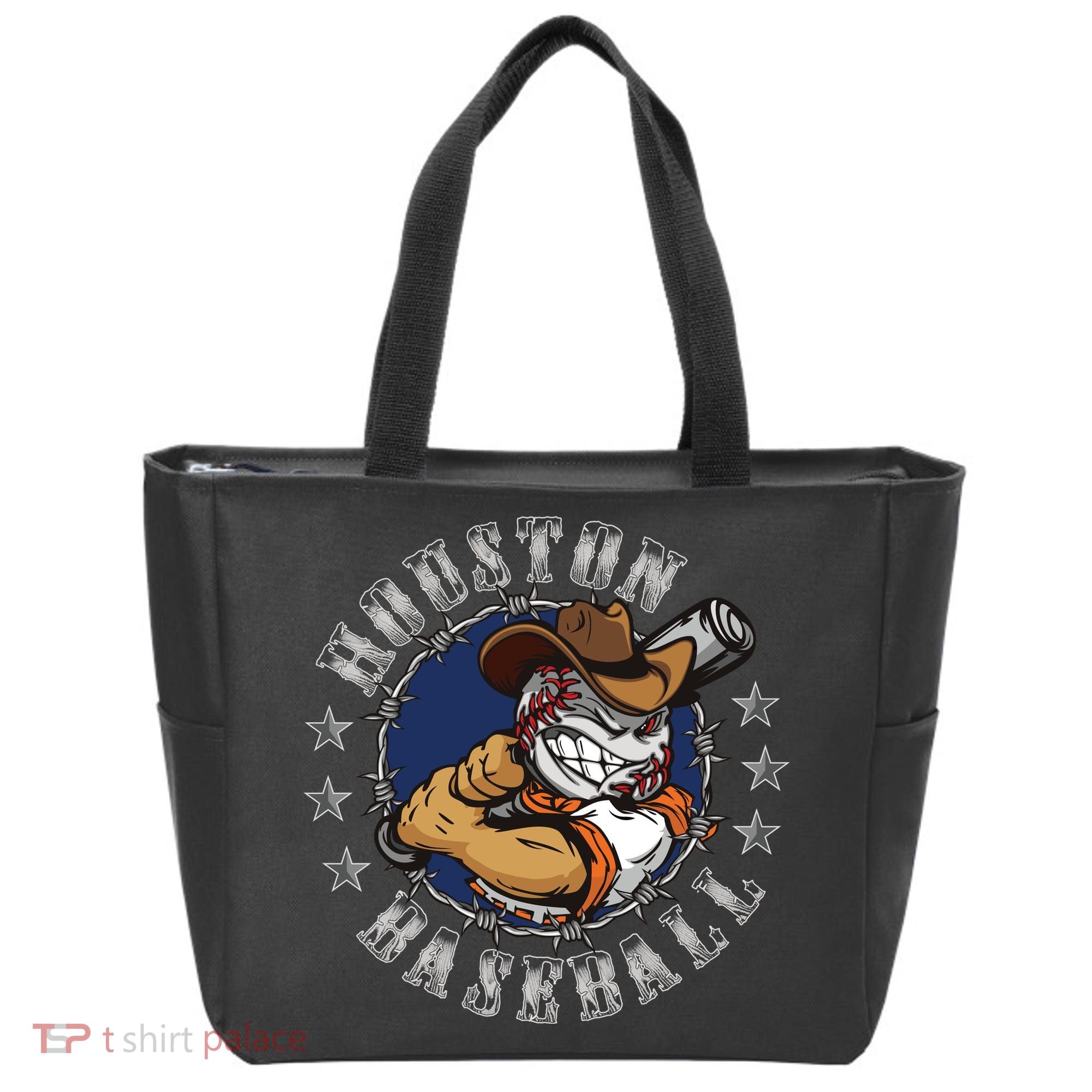 Houston Baseball Cartoon Tote Bag