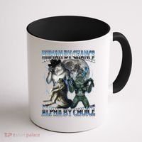 Human By Chance Alpha By Choice Cool Weird Alpha Wolf Meme Gift Coffee Mug thumb 1