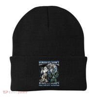 Human By Chance Alpha By Choice Cool Weird Alpha Wolf Meme Gift Beanie thumb 0