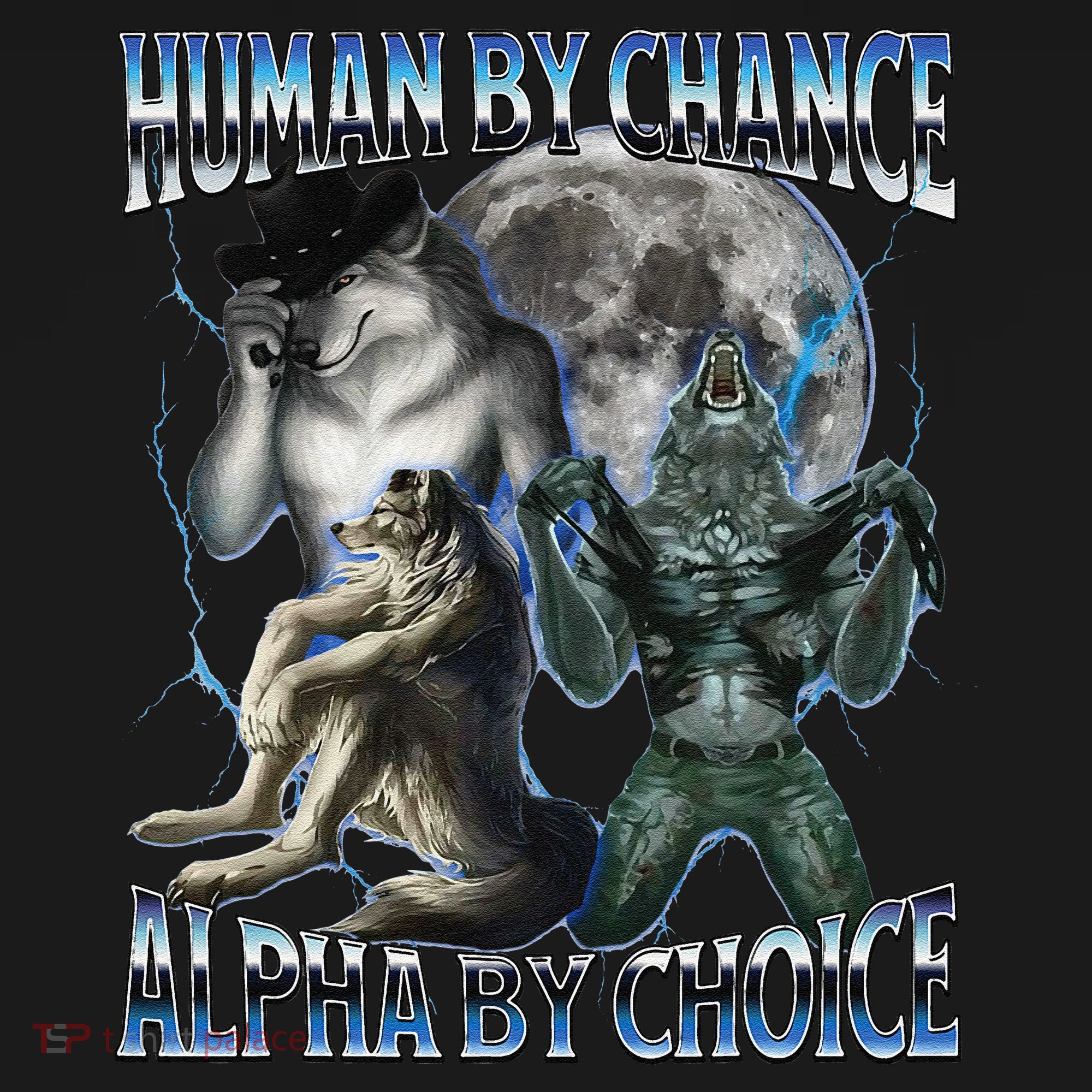 Human By Chance Alpha By Choice Cool Weird Alpha Wolf Meme Gift Ornament
