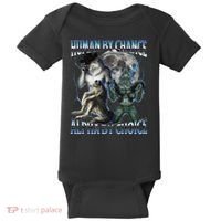 Human By Chance Alpha By Choice Cool Weird Alpha Wolf Meme Gift Baby Bodysuit thumb 0