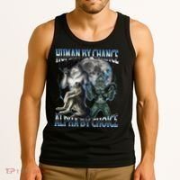 Human By Chance Alpha By Choice Cool Weird Alpha Wolf Meme Gift Tank Top thumb 3