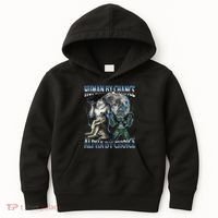 Human By Chance Alpha By Choice Cool Weird Alpha Wolf Meme Gift Kids Hoodie thumb 0