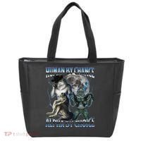 Human By Chance Alpha By Choice Cool Weird Alpha Wolf Meme Gift Tote Bag thumb 0