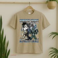 Human By Chance Alpha By Choice Cool Weird Alpha Wolf Meme Gift T-Shirt thumb 2