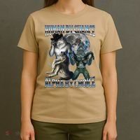 Human By Chance Alpha By Choice Cool Weird Alpha Wolf Meme Gift T-Shirt thumb 4