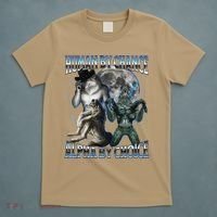 Human By Chance Alpha By Choice Cool Weird Alpha Wolf Meme Gift T-Shirt thumb 5