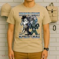Human By Chance Alpha By Choice Cool Weird Alpha Wolf Meme Gift T-Shirt thumb 6