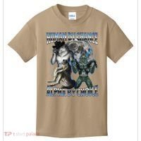Human By Chance Alpha By Choice Cool Weird Alpha Wolf Meme Gift Kids T-Shirt thumb 0