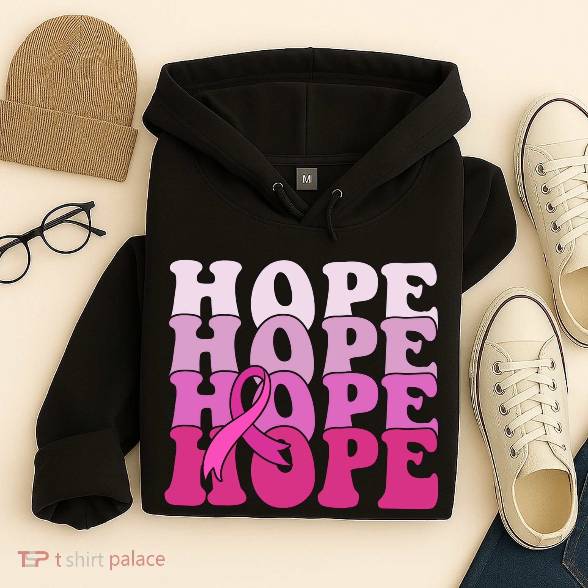 Hope Breast Cancer Awareness Ribbon Hoodie
