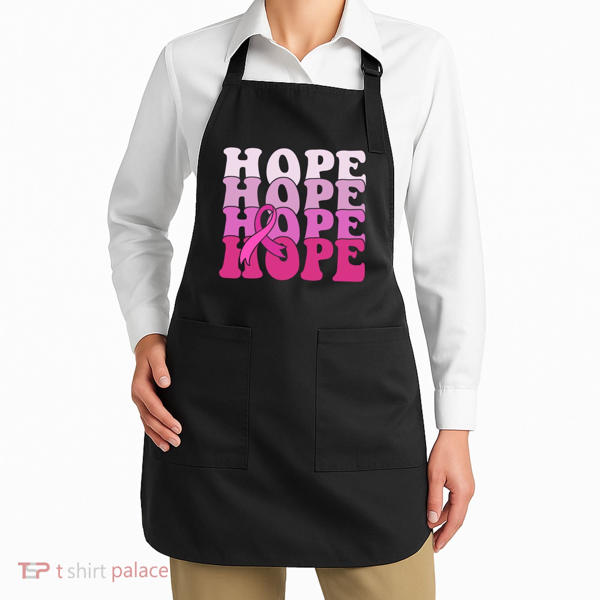 Hope Breast Cancer Awareness Ribbon Apron