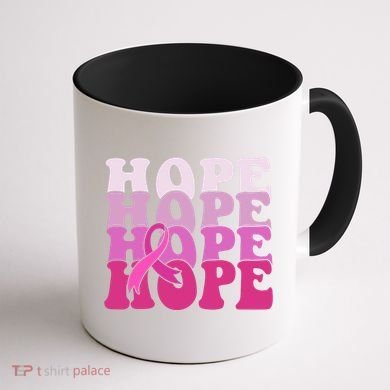 Hope Breast Cancer Awareness Ribbon Coffee Mug back
